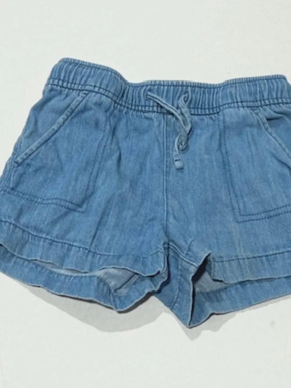 Old Navy Girls Chambray Shorts Pockets Elastic Waist Light Blue Size XS (5)
